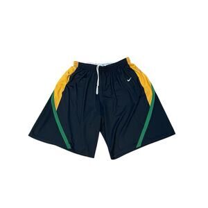 Nike Team Basketball Shorts Black Yellow Green Adjustable Men’s XL Drawstring
